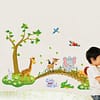 3D-Cartoon-Jungle-wild-animal-tree-bridge-lion-Giraffe-elephant-birds-flowers-wall-stickers-for-kids_3