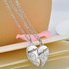 New-2-Pcs-Set-Silver-Mom-Mother-Daughter-Love-Heart-Pendant-Charm-Chain-Necklace-BDJM_1