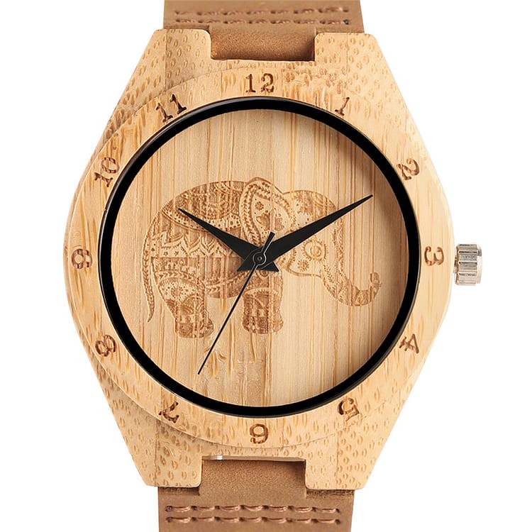 round-engraved-wooden-watch-elephant-main
