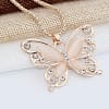 Rose Gold Opal Butterfly Pendant Necklace5