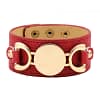 Wide-leather-wrap-golden-bracelet-red