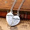 New-2-Pcs-Set-Silver-Mom-Mother-Daughter-Love-Heart-Pendant-Charm-Chain-Necklace-BDJM_0