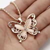 Rose Gold Opal Butterfly Pendant Necklace1
