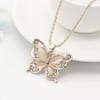 Rose Gold Opal Butterfly Pendant Necklace3