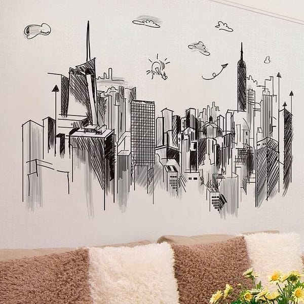 SHIJUEHEZI-Black-Buildings-Wall-Stickers-DIY-Architecture-Mural-Decals-for-House-Living-Room-Bedroom-Office_3